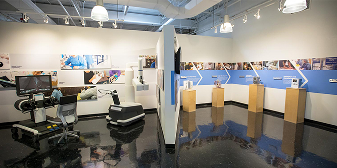 Ximedica Providence office wall exhibiting phases of development